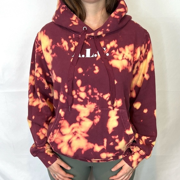 A.L.C. Tops - A.L.C tie dye burgundy hoodie L